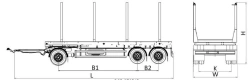 Sorting trailer type MDO432, modification 878564 without removable sides on MD.?2?1850?9??120?13 (double axle) or on M axle.