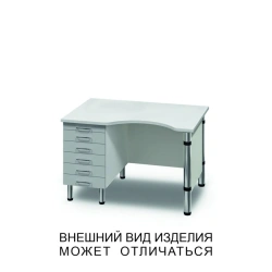 Single-desk microscope table with drawers, pull-out shelf and screen