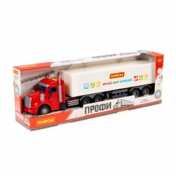 "Pro", Inertia Tractor-Trailer Truck with Semi-trailer (with Light and Sound) (Red and White) (in box), Article No. 934622.