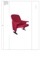 Armchair, brand "Sputnik Cinema", size: 535*830*970 mm (W*H*H), seat cushion thickness 100 mm