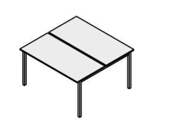 Dual tables on metal frame. Furniture set "Work"
