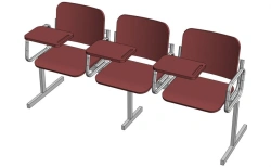 Multi-seat section, upholstery fabric/leather, non-folding seat, with folding footboard. Model: SMNPp