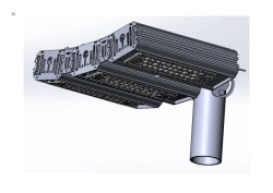 LED luminaire "Industrial Design MTM IoT" series CUBIC 140 Three modules Connection from the sides 10 degrees Mounting console