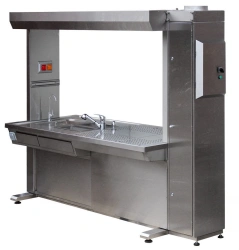 Physician's table for work with autopsy material, model "BV33343" (two-seater island), according to TU 9452-016-89079081-2015.