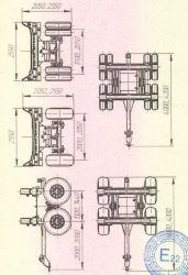 Pipe carrier trailer, brand UST, type 94652Z, modifications 94652Z-01, 94652Z-02, 94652Z-03, 94652Z-04, 94652Z-05, 94652Z-05, 94
