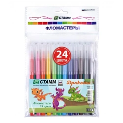Pens "Dragons", 24 colours. flushable, packet, europodweight