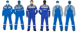 Men's suit (jacket, dungaree and cape jacket) against thermal risks of electric arc with protection level up to 48,1 cal/sec.