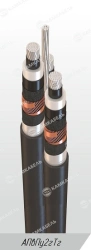 Power cable for universal laying with aluminium conductors with cross-linked polyethylene insulation for voltage 6, 10, 20, 35