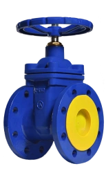 Rubberised wedge gate valve, type ZKCH; DN 50-600; PN 16