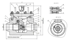 Welded butterfly valve SAZ 44090 DN 50-150 PN 2,5-24,5 MPa