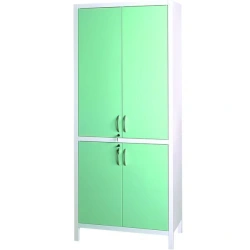 Medical metal two-section two-door cupboard with metal-metal doors for medicines ??-2.301-"Aibolit" TU 9452-0