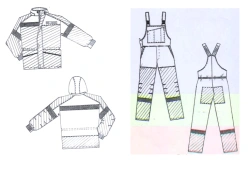 Women's suit (jacket, dungaree) for protection against general industrial pollution and mechanical effects (abrasion)
