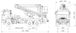 Means of transport equipped with lifts with working platforms R180T,VA180T Velmash-S type 57563 modifications: 57560N on the bas