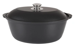 Kukmara TM 4L cast aluminium duck pot (with non-stick coating) with aluminium lid, "Tradition" line