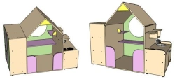 Wooden furniture for preschools: Play unit "Combi"