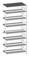 Double-sided shelving unit 880x570x2352 mm