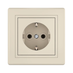 CADUCEUS ALING PRESTIGE flush-mounted earthing socket without blinds with ceramic base 16A, 250V~, beige, art. 6