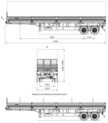 Semi-trailer 9408-02 biaxial cargo trailer with axles PLANT 1202-2410002 with load capacity 12 tonnes