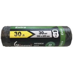 Plastic film bag, trade mark Glionni "EXTRA" 30 l