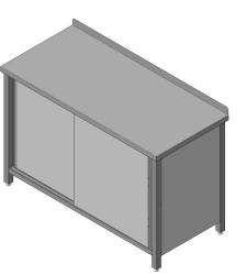 Stainless steel table and cabinet, model SKNT