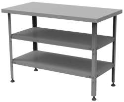 Production-cutting table without sides, with two shelves SRP-0-0,6/1,2-2P