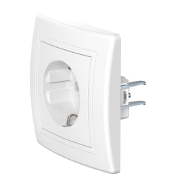 CADUCEUS ALING PRESTIGE Flush-mounted socket outlet with earthing switch without cover with plastic base 16A, 250V~, white, art.