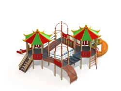 DIK 4.184 Children's play complex with plastic slide H=1800 mm