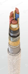 Power cable with copper conductors with paper insulation impregnated with non-flowing composition for voltage 6, 10 kV of TsSPlS
