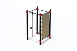 Complex with rope, rings, buffet wall and climbing wall