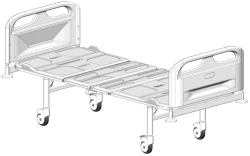 KF3-01-"MSC" (MSC-3103E) - Functional bed, on wheels, plastic backrests, plastic bed, regulation of sections electr.