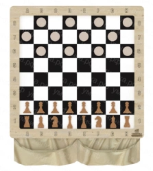 Wall game "2 in 1 checkers + chess" NI-01