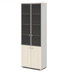 Office cupboard for manager 92x44.6x220 cappuccino + white Minister collection. (Furniture for kindergartens brand "Interior" se