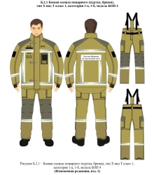 Fireman's uniform type X type T class 1, category 1-a, 1-b, model BOP 4