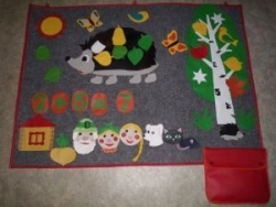 Game didactic panel "Hedgehog, tree, fairy tale Repka"