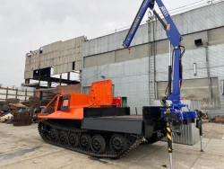 Transport caterpillar all-terrain vehicle TGV-6-M (crane-manipulator)