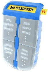 Pencil case for medicines "Tabletnitsa-"KRONT" and cassette (stand) for storage of pencil cases "Cassette-"KRONT" according to T