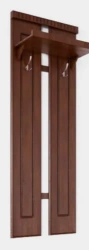Panel with hooks veneer