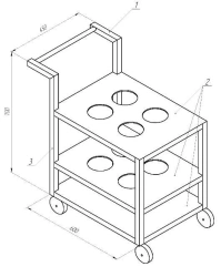Laboratory trolley for cylinders ML-TB