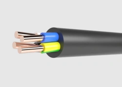 Power cables with copper conductors, with insulation and sheathing made of PVC plasticate of reduced fire hazard, with reduced t