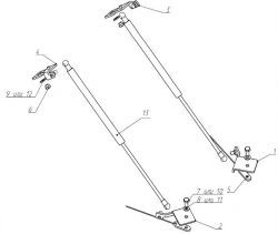 Bonnet shock absorbers for MITSUBISHI L200 MY2019-