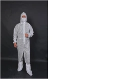 Insulating suit "Protection+" according to TU 32.50.50-006-0069689210-2020 disposable, with shoe covers, made of non-woven mater