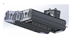 LED luminaire "Industrial Design MTM IoT" CUBIC 100 series Two modules Connection from sides 15 degrees Mounting 42m UZC