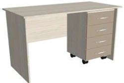 Nurse's straight post with pedestal cabinet KSPm 1-03