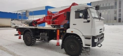 Self-propelled boom lift PSS-131.22E 58V-TV on chassis KAMAZ 43502 "RED MACHINE"