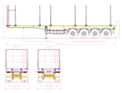 Semitrailer 98132A (loading space design - supporting frame, platform, cones, front shield)