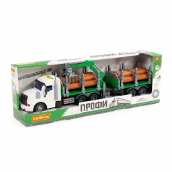 "Profi", inertial forestry vehicle with trailer (with light and sound) (green) (in a box), Item No. 96203