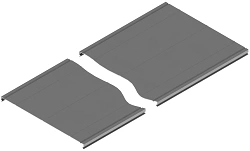 Ladder tray cover KLU 000, with overall dimensions from 150x1500 mm to 1000x3000 mm, metal thickness 1,5 mm, hot-dip galvanised