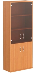 Filing cabinet with glass doors