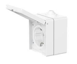 CADUCEUS ALING OG Grounded socket for open wiring with ceramic base with cover 16A, 250V~, IP55, white, art.