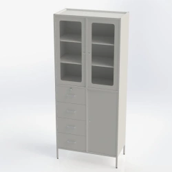 Metal medical cabinets to equip the office of the chief (senior) nurse for storing medicines: